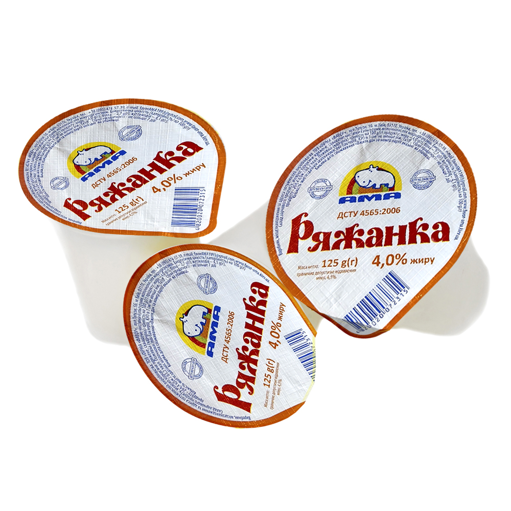 Ряжанка АМА 4%, стакан 125 г